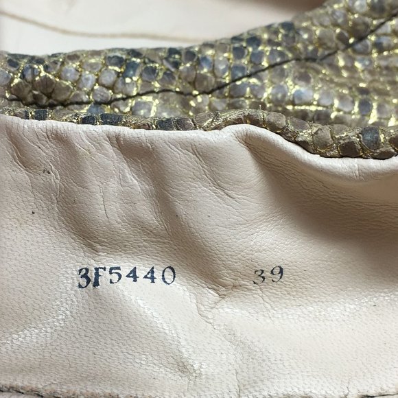 Prada Ballet Flats Shoes Size 40/10 US Gold Snake - Picture 10 of 10